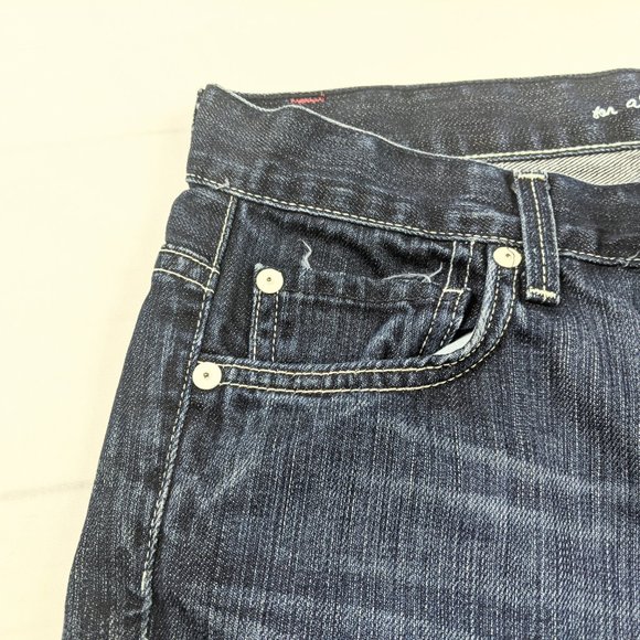 7 For All Mankind Slouchy Button Fly Blue Jeans - Picture 4 of 8